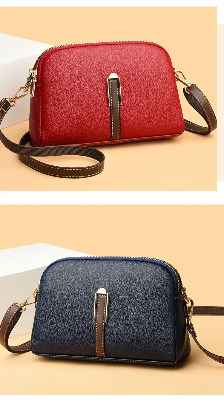 100% Genuine Leather Shoulder Bag for Women | Designer Cowhide Flap Handbag & Luxury Messenger Crossbody Bag