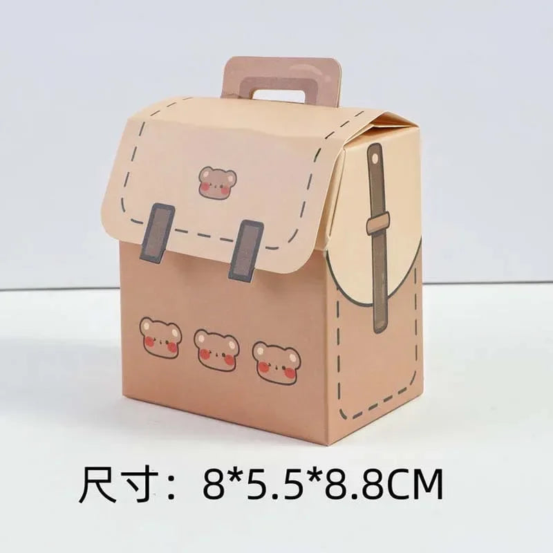 5PCS Creative Gifts Packaging Bags Cartoon School Bag Shape Candy Snack Self-lock Bags for Kids Birthday Party Decors Gifts