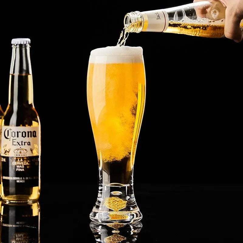 High-grade luxury gold leaf crystal glass craft beer mug large capacity beer mug beverage juice glass