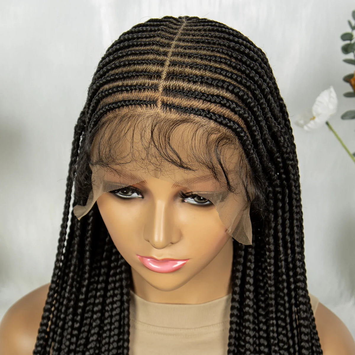 KIMA 36" Tribal Cornrow Braids Wig | Transparent Full Lace | Box Braids | Baby Hair