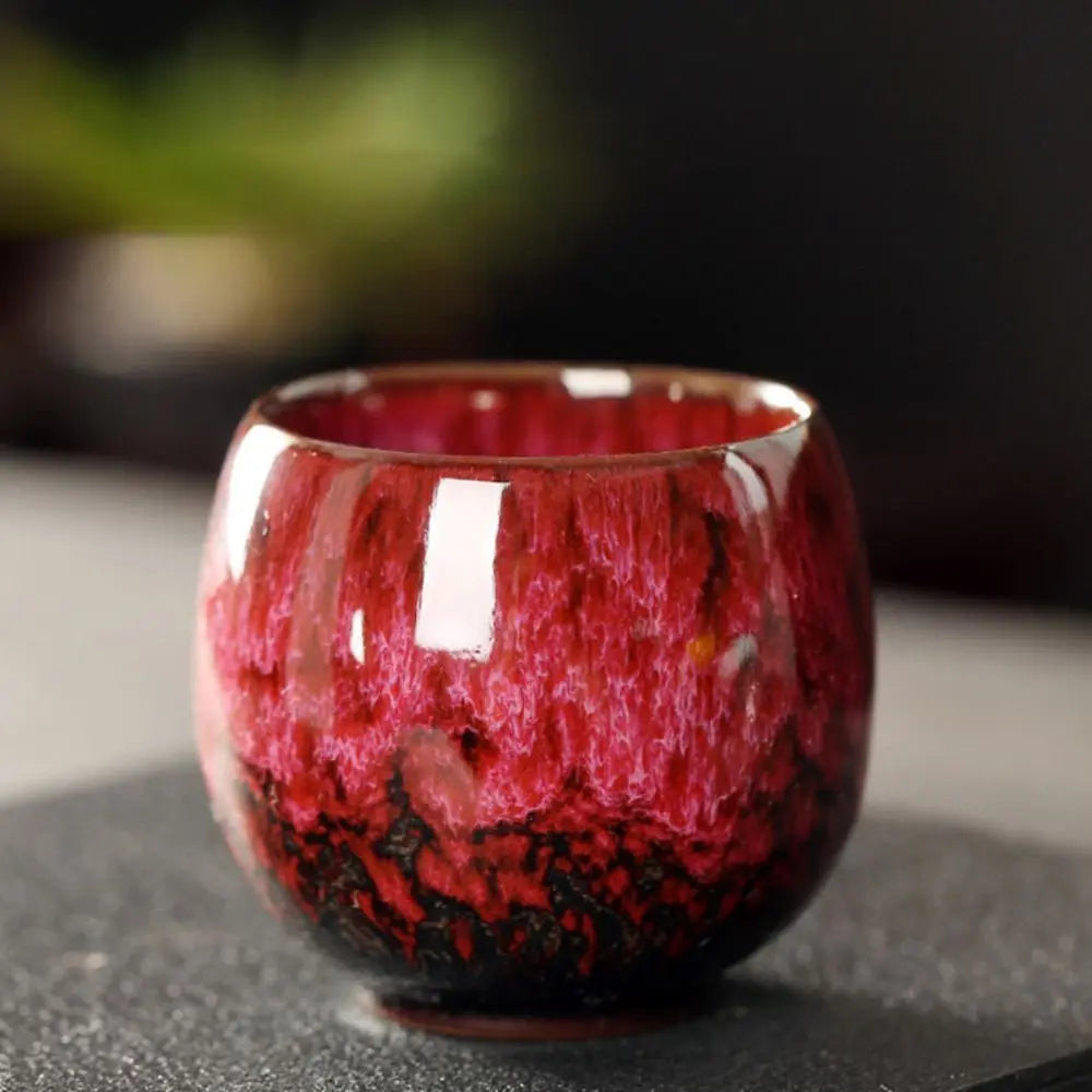 Japanese Style Ceramic Tea Cup Kiln Transformation Espresso Cup Porcelain Kung Fu Teacup Pottery Coffee Mug Wine Drinkware