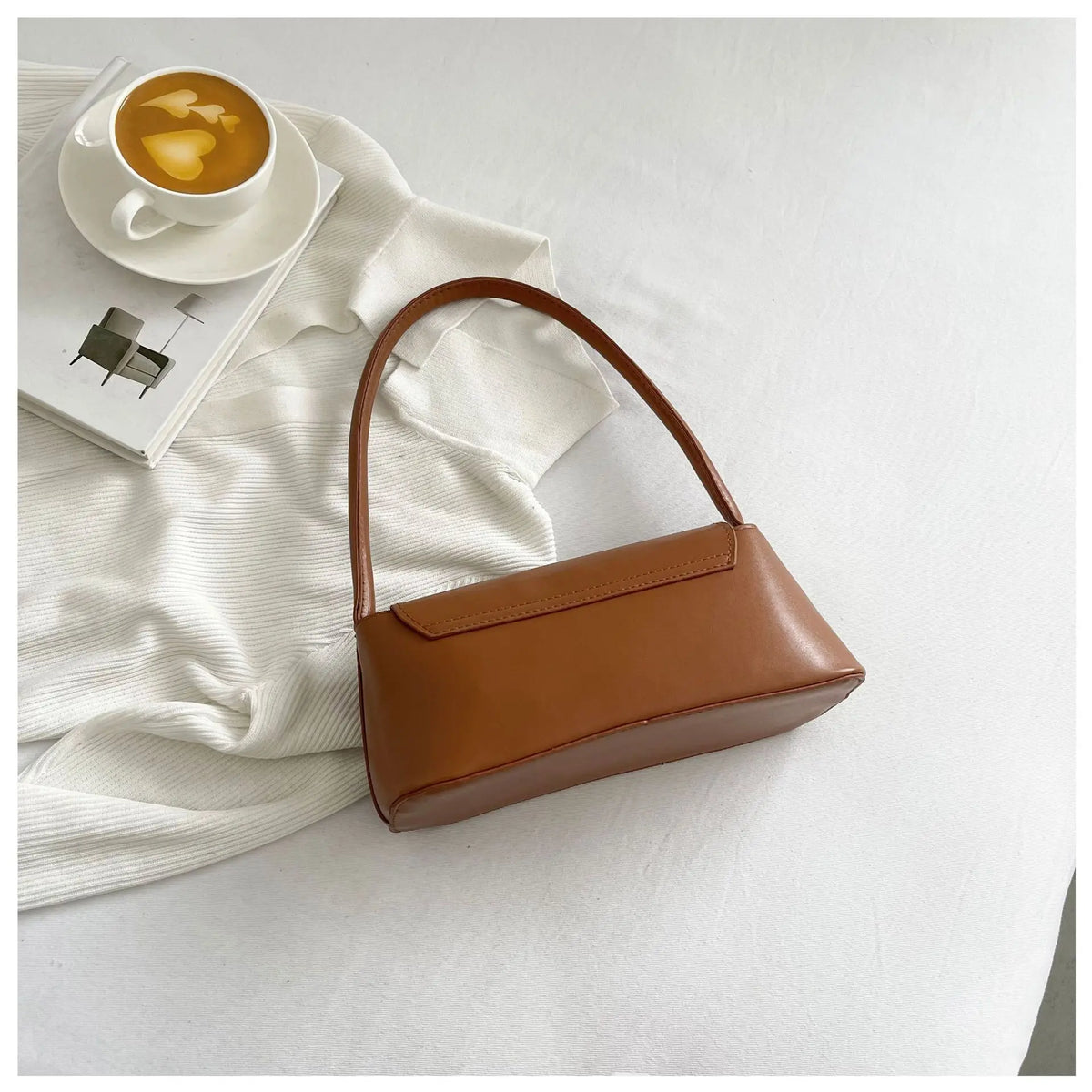 Women's Shoulder Bag Handbag | Retro Underarm Bag & Fashion Simple Solid Color New Hand Shoulder Bag