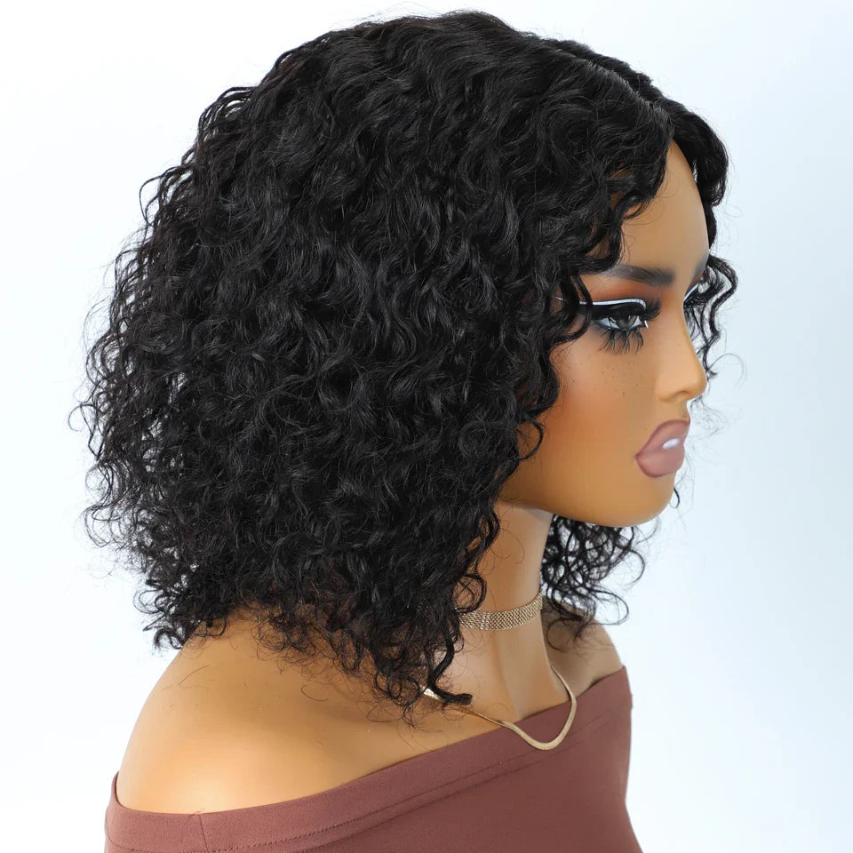 Rebecca Short Curly Bob Wig | Glueless 100% Brazilian Remy Human Hair with Middle Part