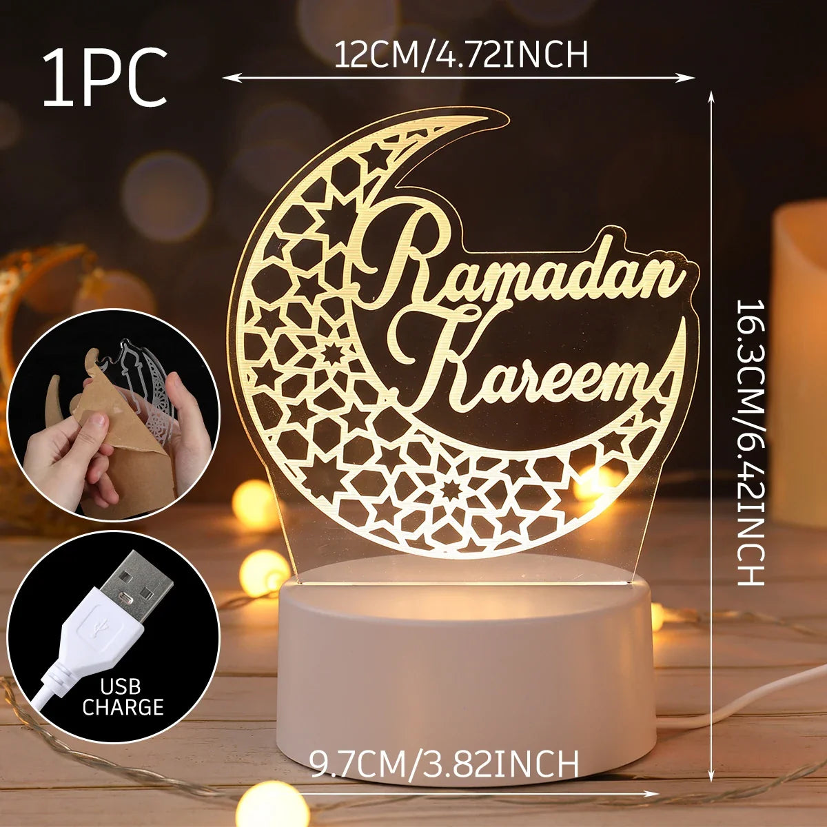 EID Night Light Mubarak Ramadan Decoration For Home 2025 Islamic Muslim Party Decor Ramadan Kareem Happy Eid Al Adha Ramadan
