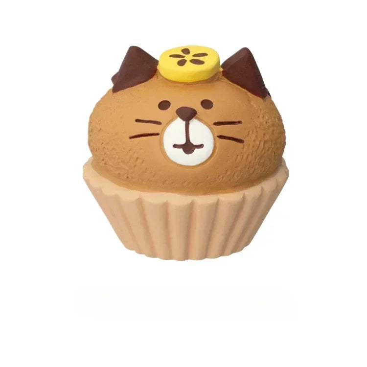 1pc ZAKKA Japanese Cat Food Bakery Coffee Shop Scene Decoration Resin Crafts Small Ornaments Croissant Donut Dessert Cupcake