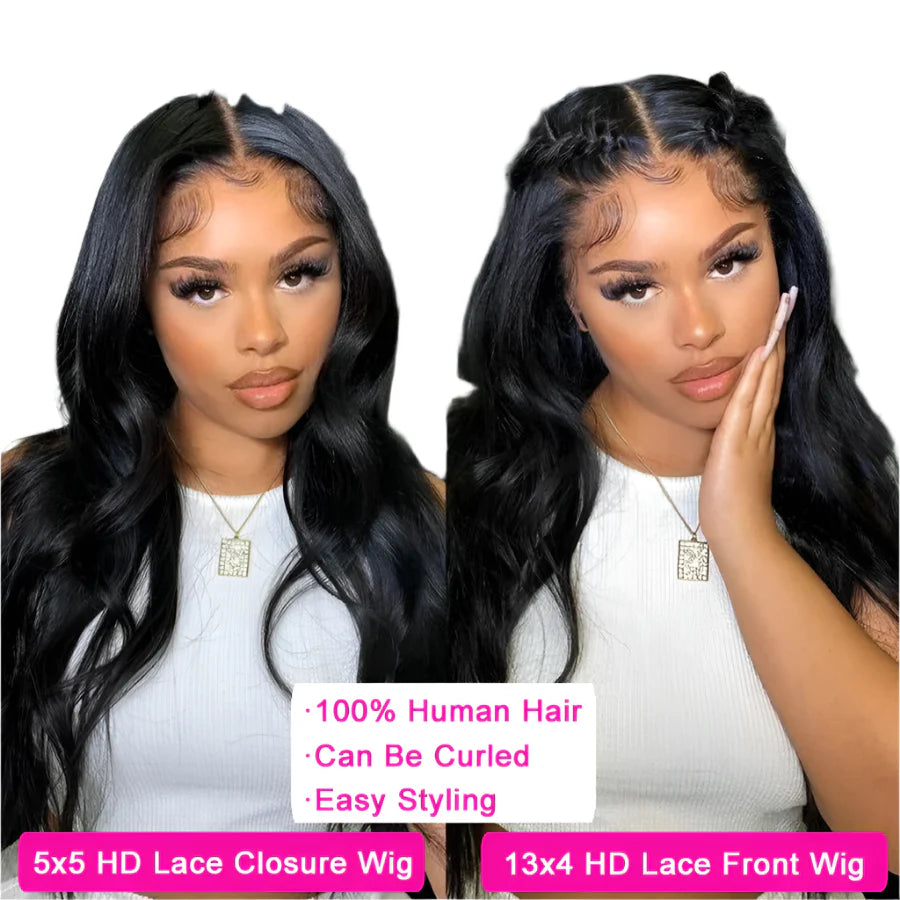 Wear & Go HD Transparent Lace Wig | 13x4 Lace Front & 5x5 Lace Closure | Glueless Straight Remy Human Hair