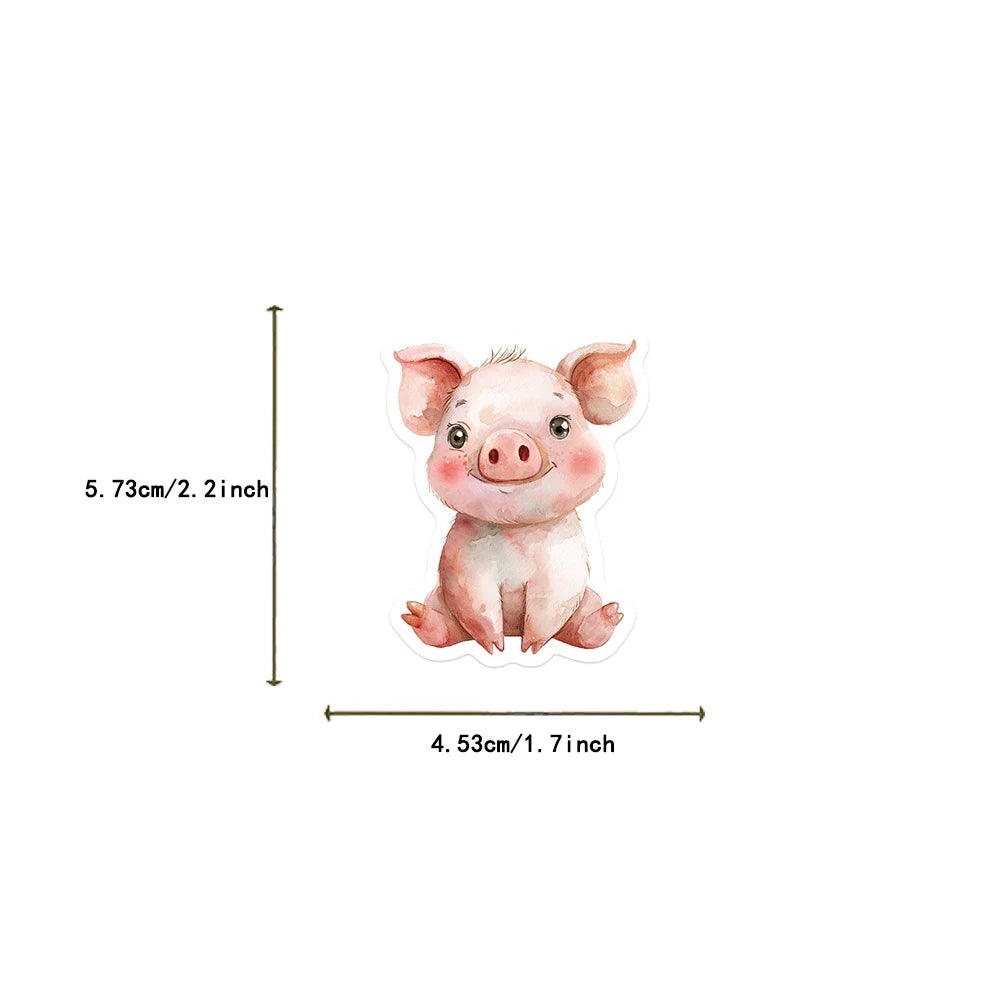 10/30/50pcs Cute Cartoon Watercolor Animal Graffiti Stickers DIY Suitcase Laptop Luggage Water Bottle Decoration Sticker Decals