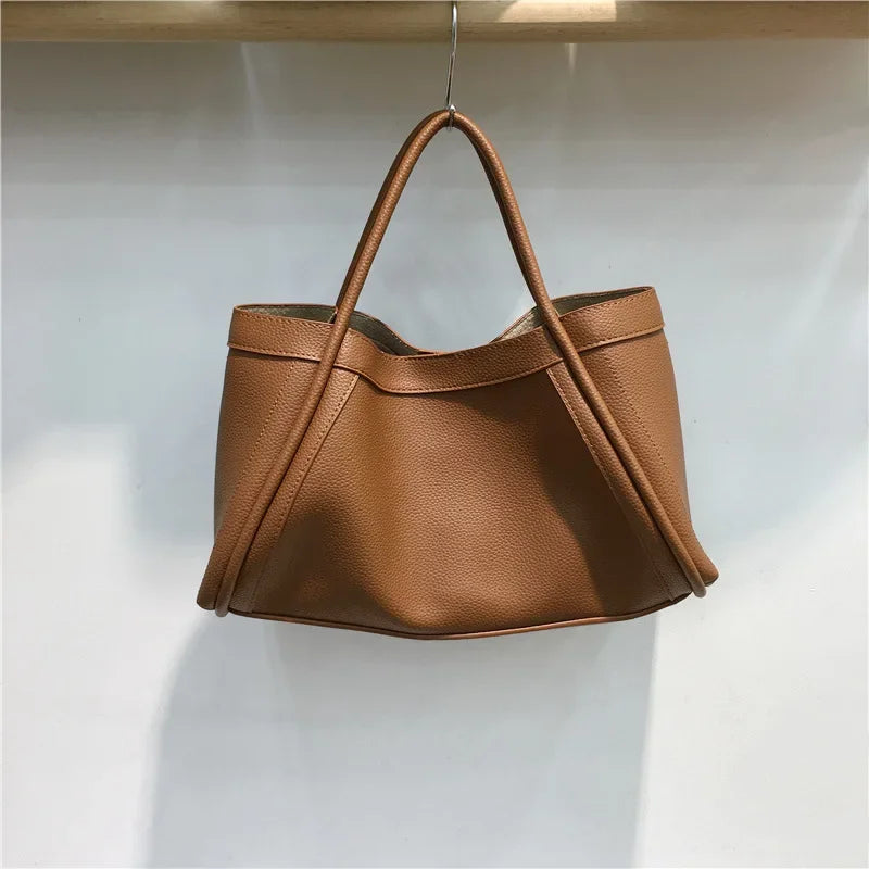 Fashionable Simple Korean Style Large Capacity Tote Bag | Versatile Crossbody Handbag & Mother-Child Commuting Bag