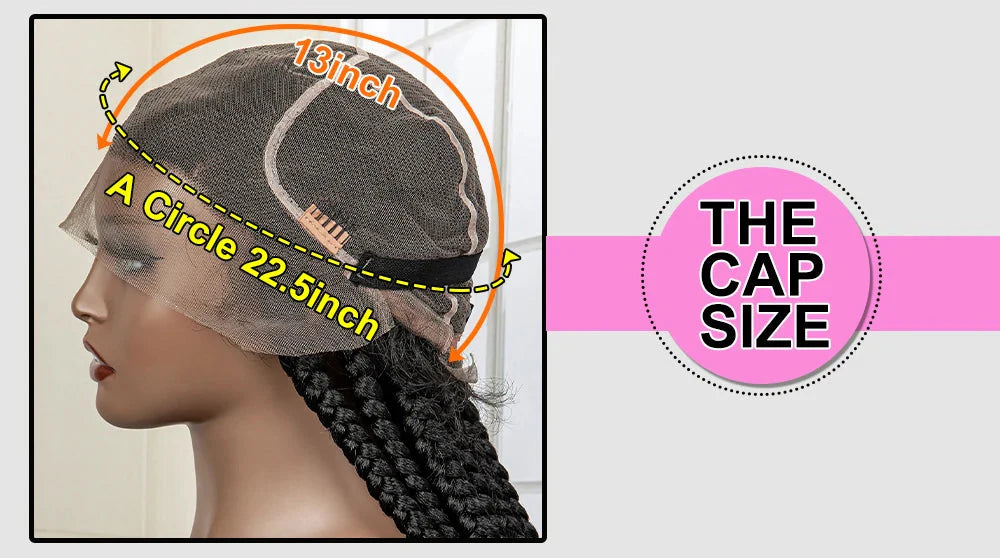 Jumbo Cornrow & Knotless Box Braids Wig | Full Lace | Baby Hair | Black Women