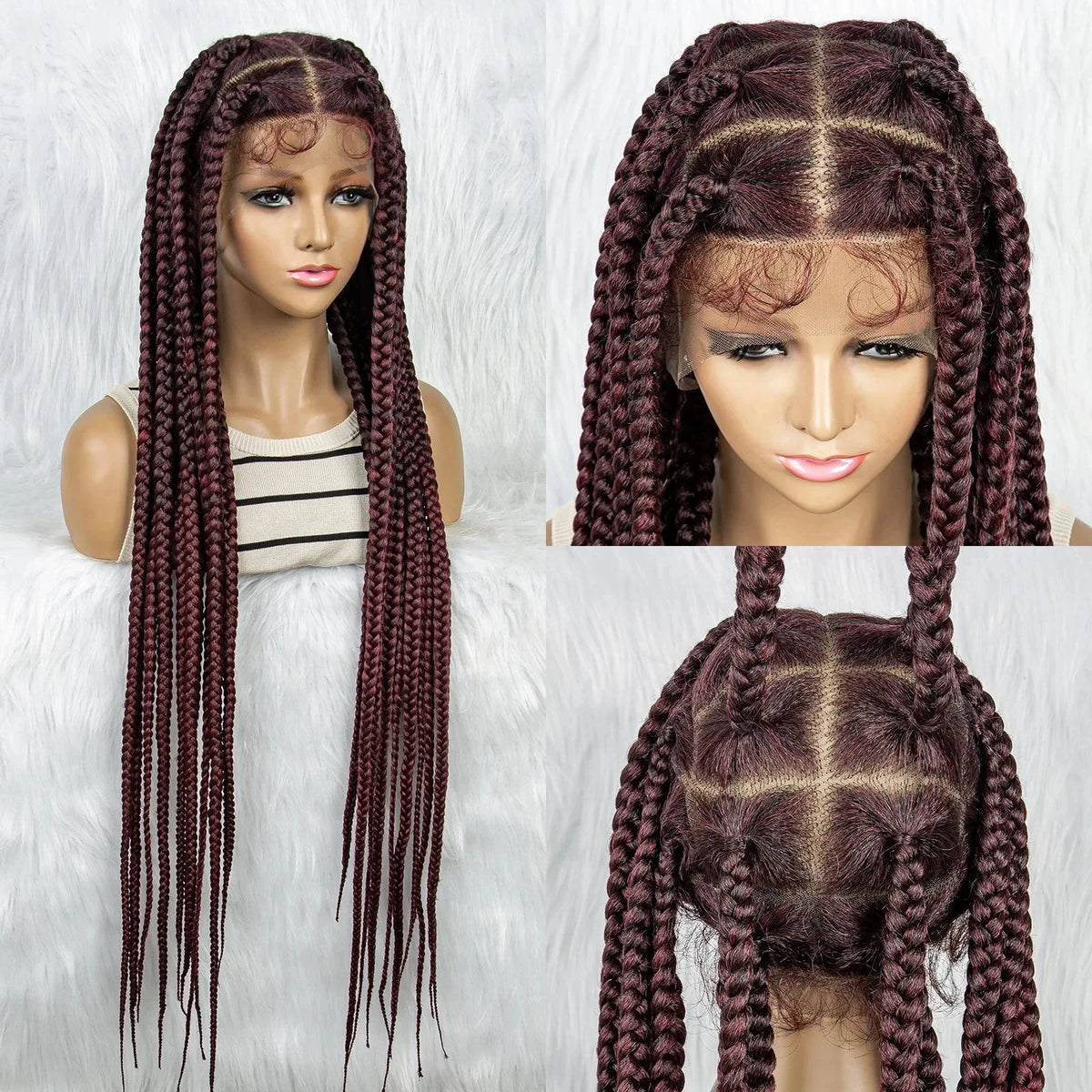 HD Lace Knotless Square Box Braids Wig | Full Lace | Baby Hair | Black Women