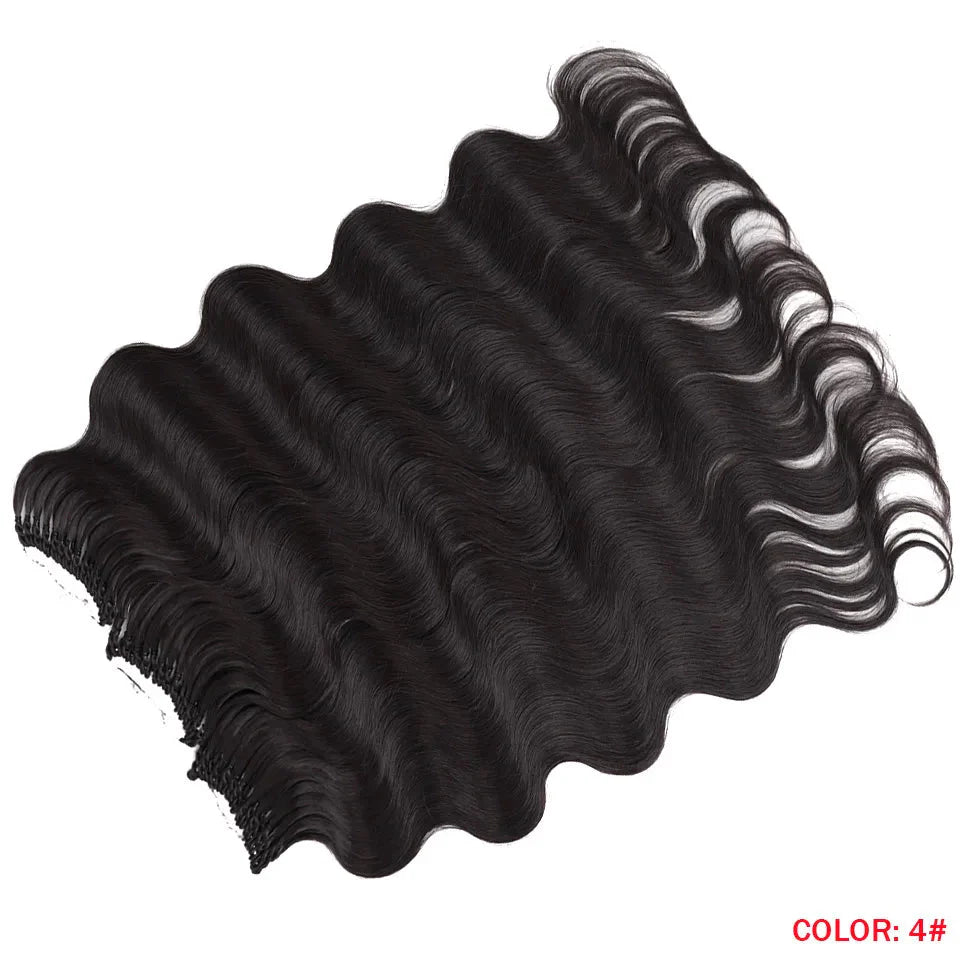 Fashion Idol Body Wave Crochet Hair - 22 Inch Soft Long Synthetic Goddess Braids - Natural Wavy Ombre 613 Blonde Hair Extensions