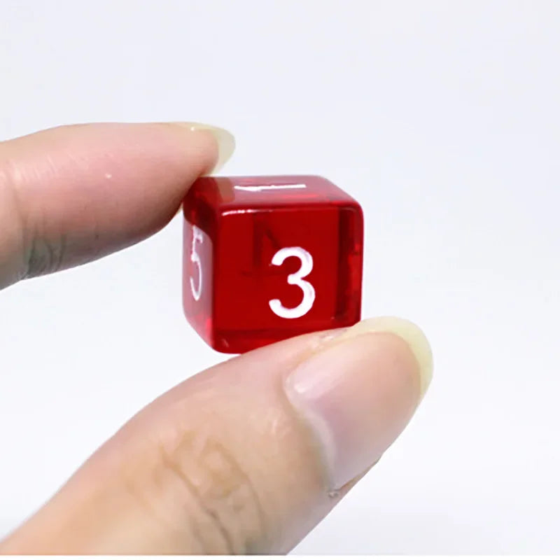 7 PCS/Lot Square Corner Dice Colorful Transparent Acrylic 6 Sided Dice  Club/Party/Family Games