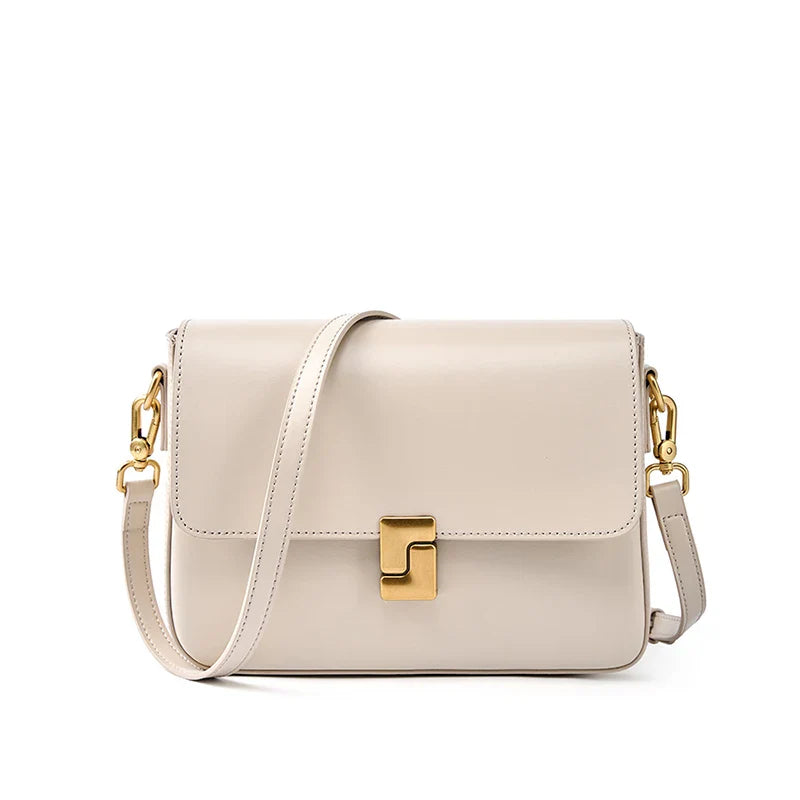 New Fashion Women's Genuine Leather Small Square Bag | Versatile Commuting Crossbody Shoulder Handbag