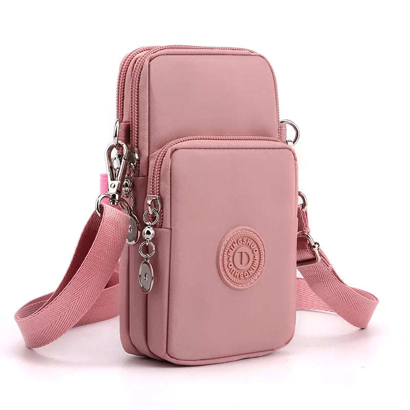 New Women's Mobile Phone Bag | Nylon Cell Phone Bag & Coin Purse Strap Shoulder Bag (Small Crossbody Wallet Travel Purse)