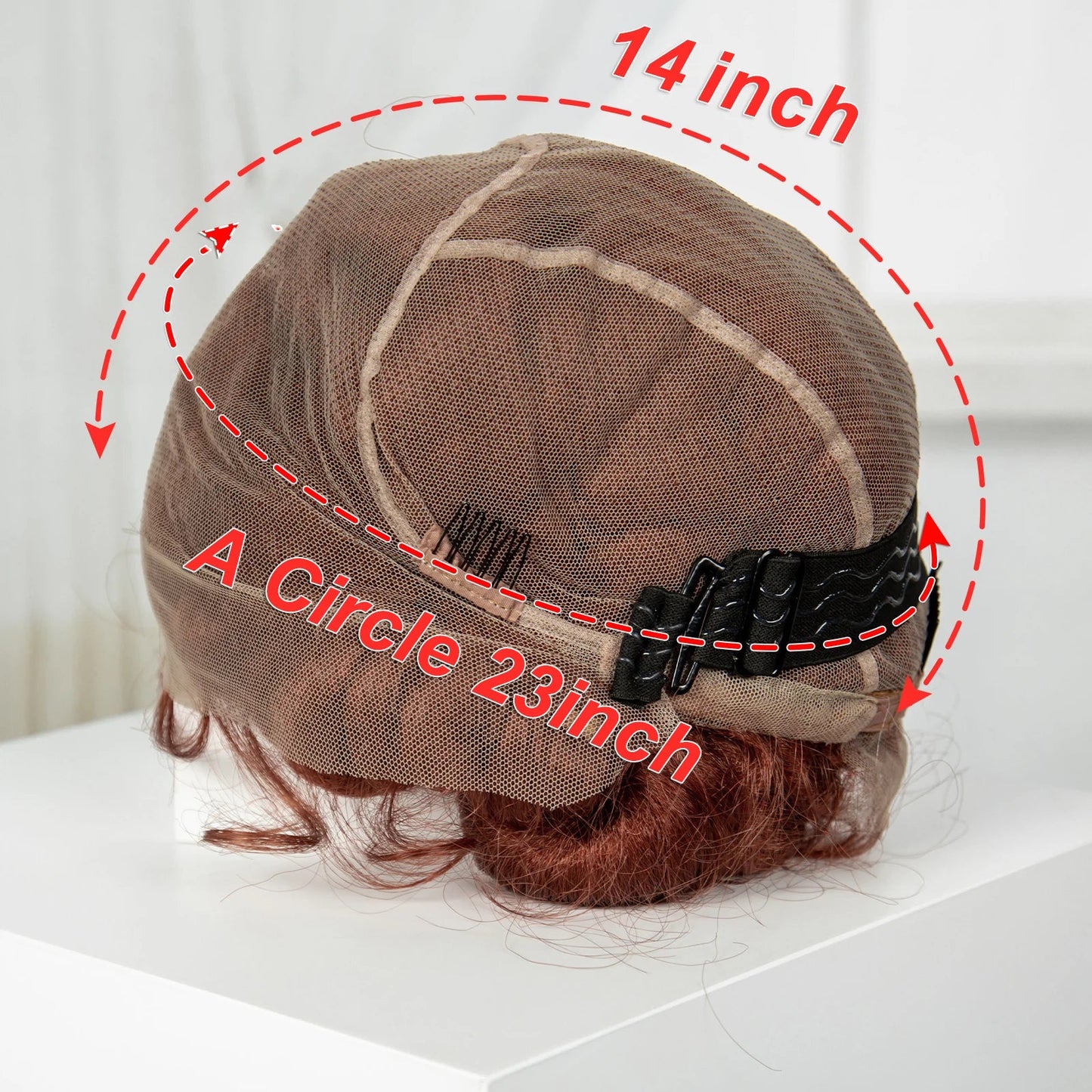 Short Cute Ginger Bantu Knotless Braids Wig | Full Lace Handmade