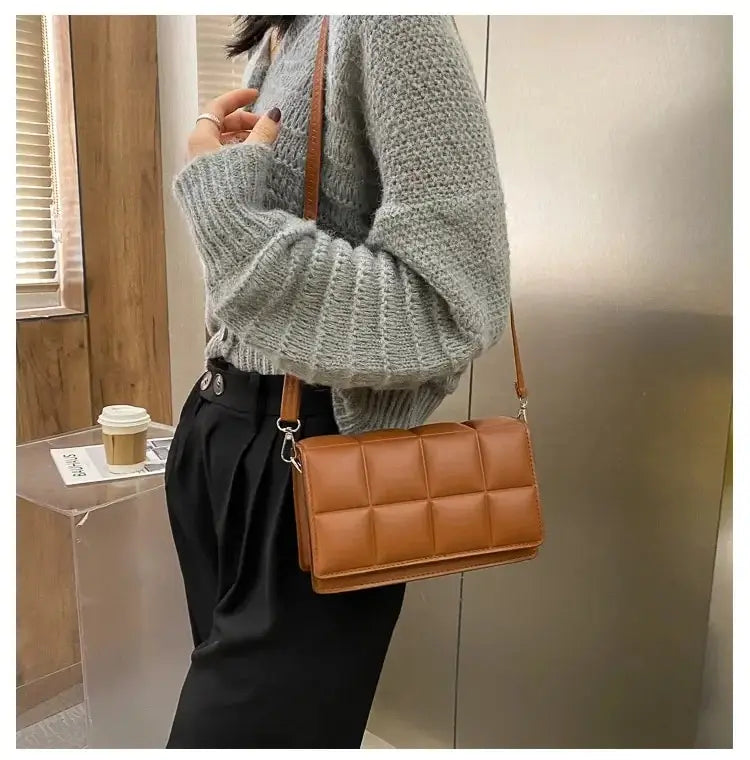 Fashion Brand Designer Women's Shoulder Bag | Small PU Leather Female Crossbody Bag & Trend Classic Handle Handbag