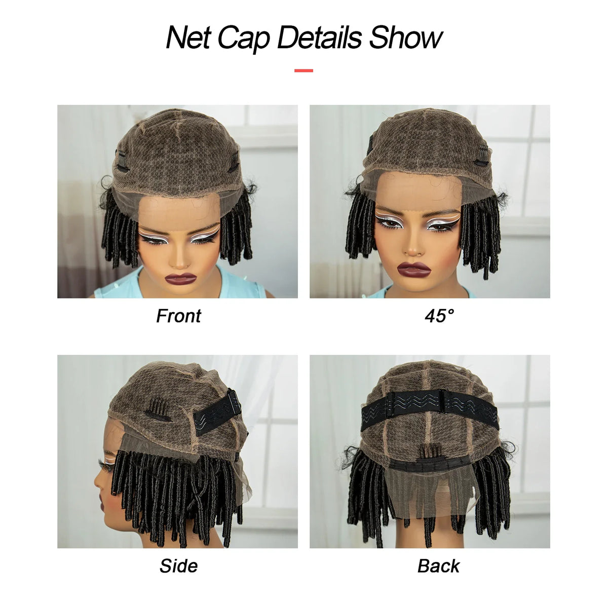 Short Square Knotless Dreadlock Braids Wig | Full Lace | Natural Locs | Black Women