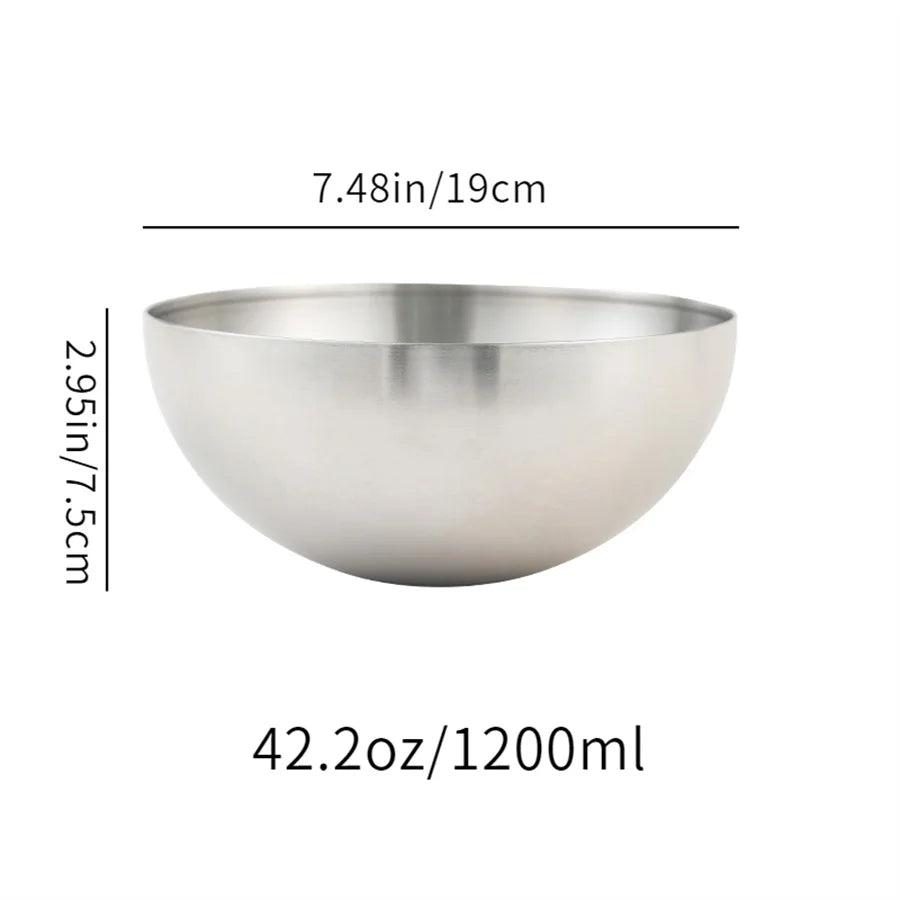 17-25cm Stainless Steel Gold And Silver Salad Bowl Rice Noodles Lamian Noodles Bowl Kitchen Tableware Food Container