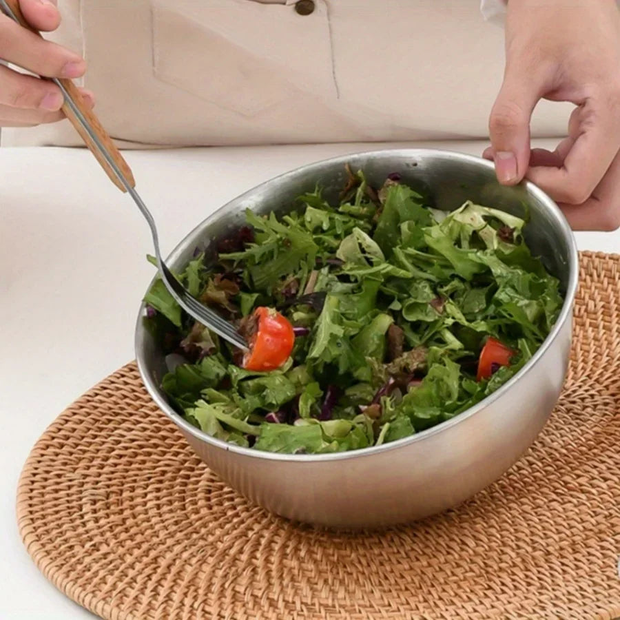 Korean stainless steel fruit and vegetable salad bowl with rice bowl, cold noodle bowl, instant noodle bowl, cold mixing bowl