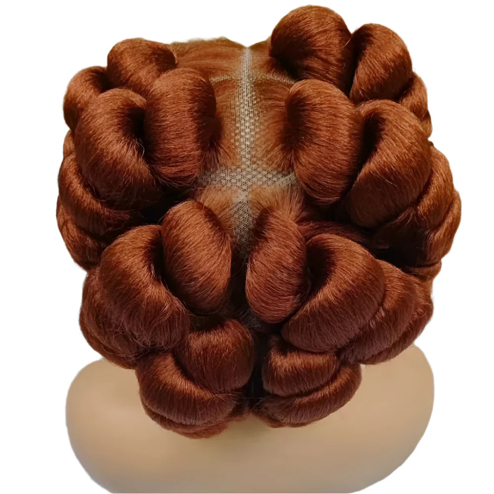 Short Cute Bantu Knotless Braids Wig | Transparent Full Lace | Handmade