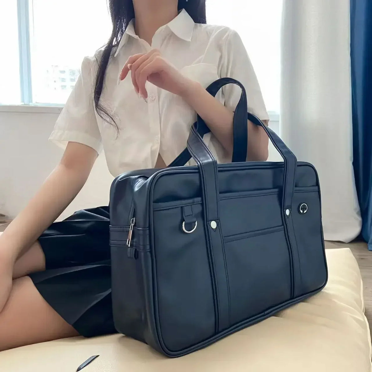 Japanese 2D Student JK Uniform Bag | Girl PU Backpack & COS Waterproof Shoulder Crossbody Bag