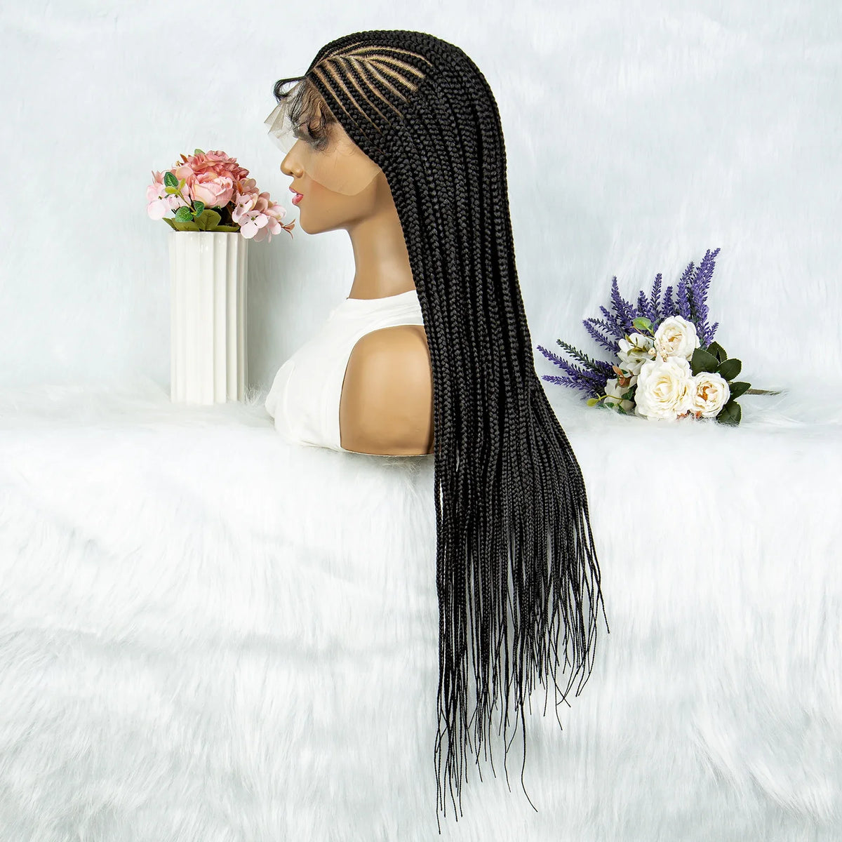 Fulani Cornrow Box Braids Wig | Full Lace | Baby Hair | Black Women