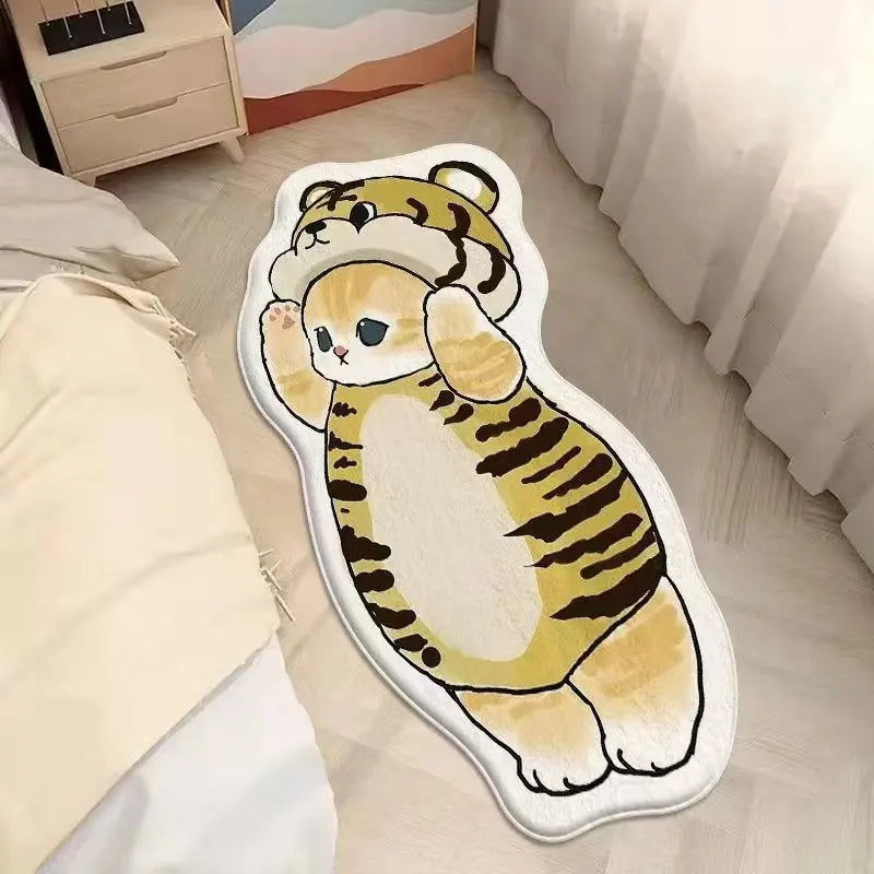 Faux Cashmere Cute Cartoon Pet Carpet Home Bedroom Bedside Decorative Floor Mat Anti-slip Dirty Resistant Machine Washable Rug