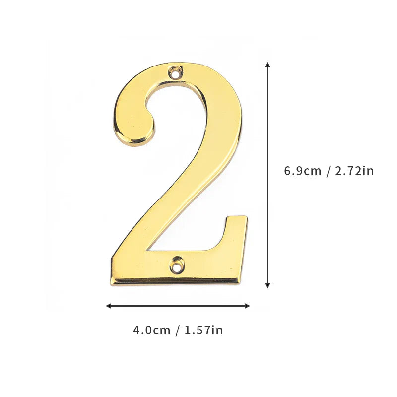 1Pcs 3Inch Metal House Numbers with M2 Screws Solid Zinc Alloy Mailbox Numbers 3D Address Numbers for Outside House Apartment