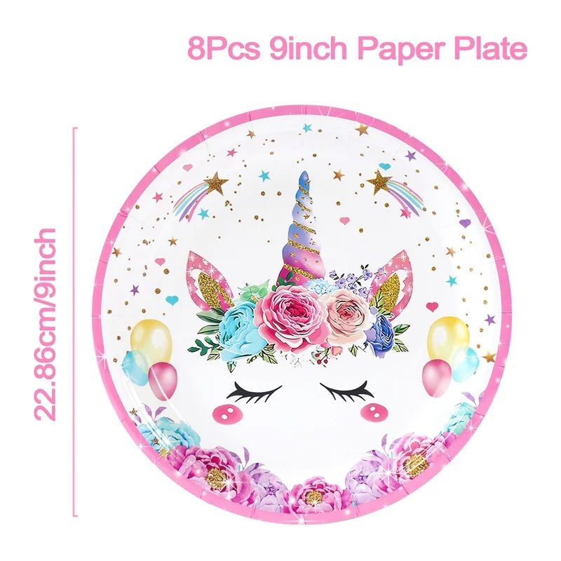 Rainbow Unicorn PE Tablecloth Happy Unicorn Theme Birthday Party Decorations Kids Favors Table Cover Girls Baby Shower Supplies