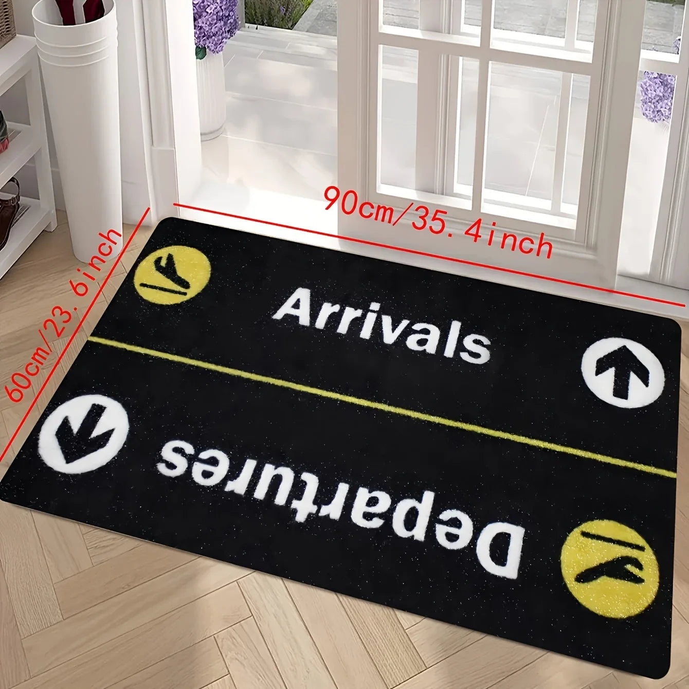 VIKAMA Minimalist Airplane Parking Sign Pattern Rug Living Room, Bedroom, Entryway Doormat Soft and Comfortable Home Decor Rug