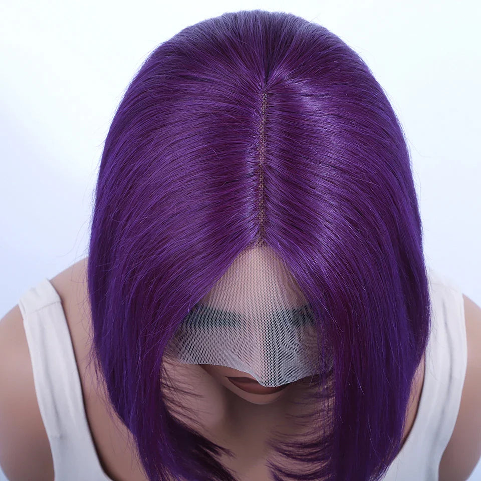 Rebecca Purple Bob Wig | 13x5x1 Transparent Lace Front Human Hair