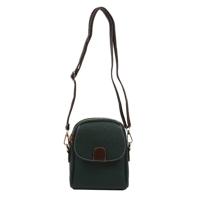 Fashion Leather Crossbody Bag for Women | Mini Shoulder Bag & Flip Zipper Messenger Bag (Students' Small Handbag)