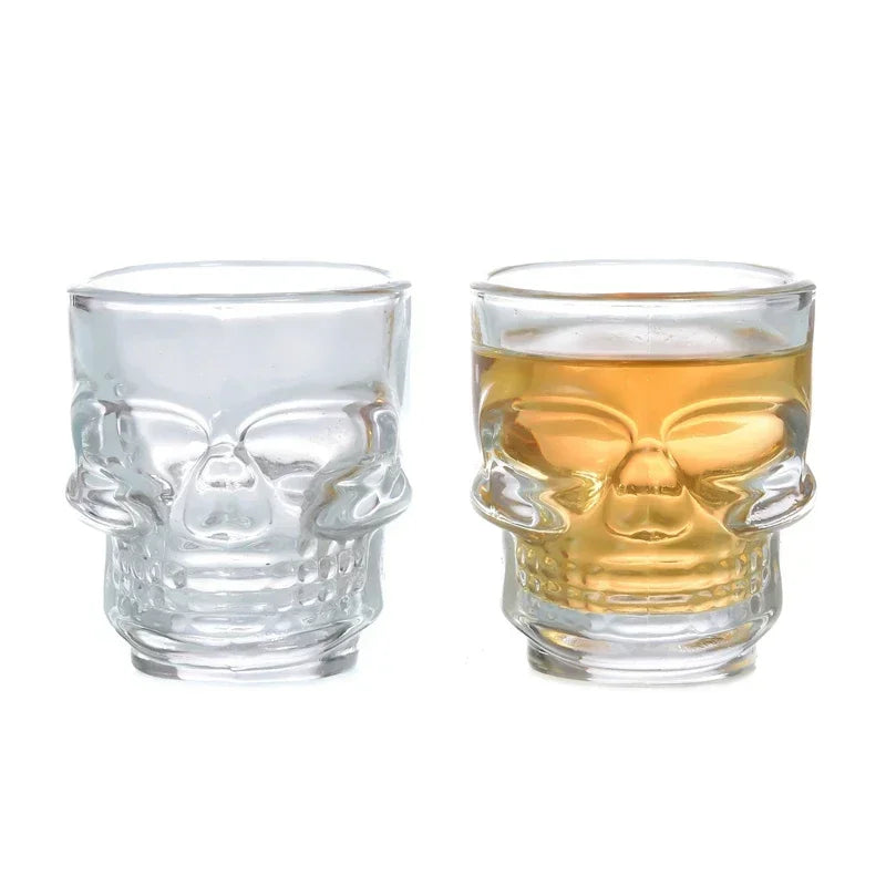1/2Pcs Skull Head Shot Glass Cup Creative Clear Crystal Wine Cup  Liquor Whisky Vodka Beer Steins for Party Bar Halloween Gifts