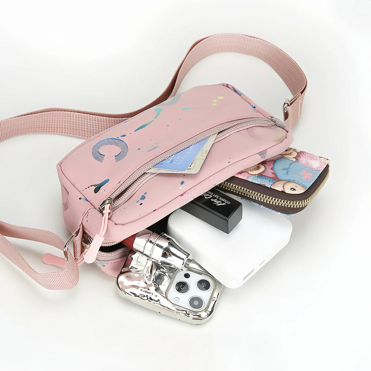 Stylish Casual Nylon Shoulder Bag for Women | Lightweight Crossbody with Phone Pocket (Athleisure Design, Tan)