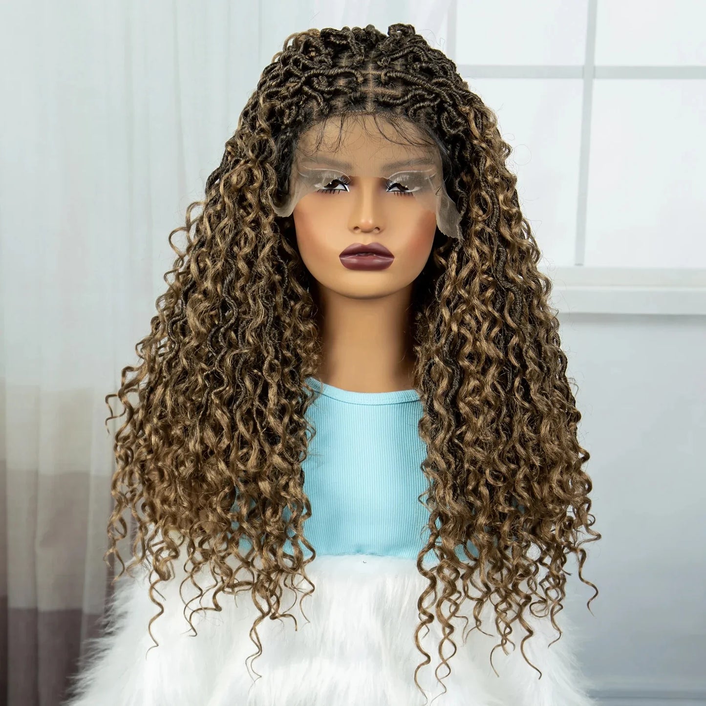 Burgundy Goddess Faux Locs Wig | Curly Ends | Lace Front | Baby Hair
