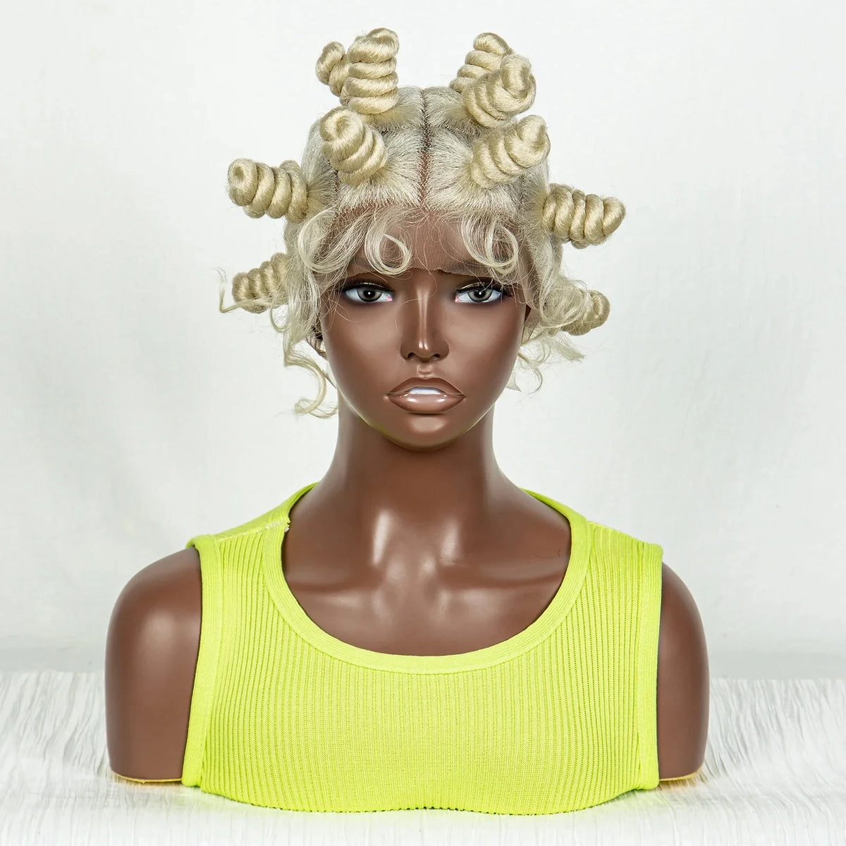 Handmade Knotless Bantu Braids Wig | Full Lace | Colored Braiding Hair