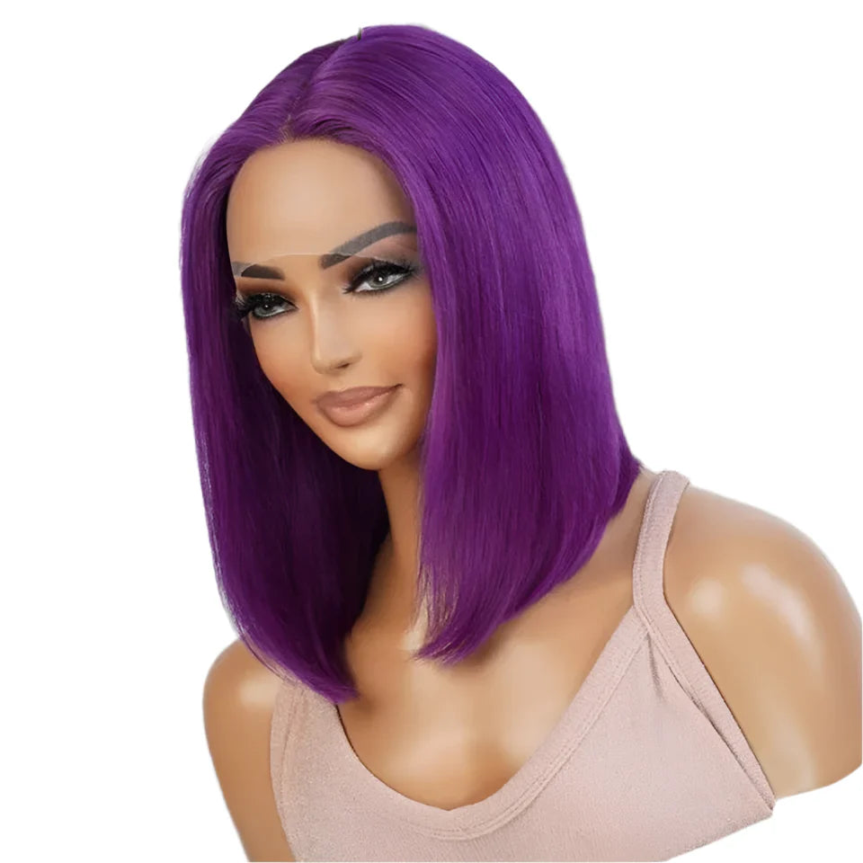 Rebecca Purple Bob Wig | 13x5x1 Transparent Lace Front Human Hair