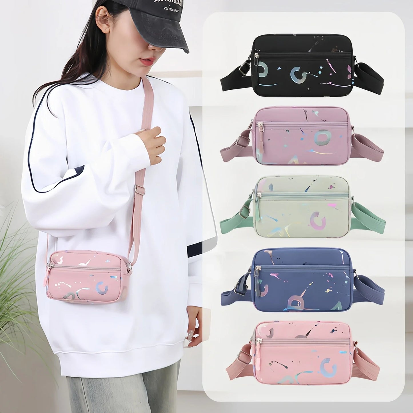 Stylish Casual Nylon Shoulder Bag for Women | Lightweight Crossbody with Phone Pocket (Athleisure Design, Tan)