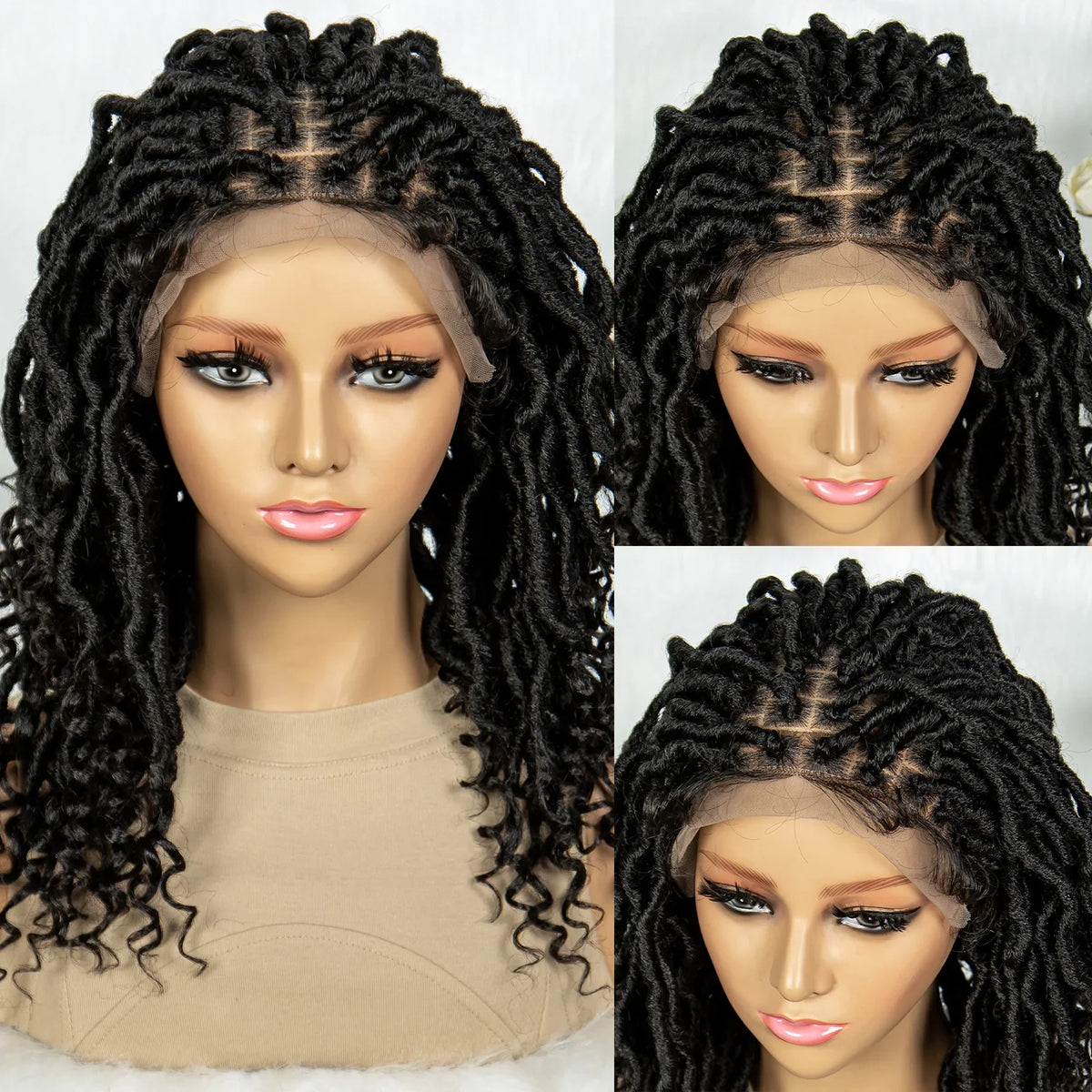Lightweight Cornrow Braids Wig with Curly Ends | Lace Front