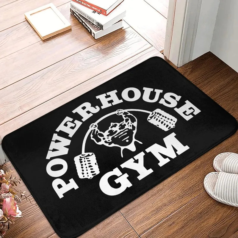 Bodybuilding Fitness Powerhouse Gym Front Door Mat Anti-Slip Carpet Outdoor mat Absorbent Doormat Garden Garage Entrance Rug