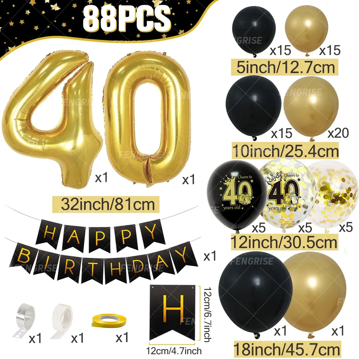Black Gold Birthday Table Runner 30 50 Birthday Tablecloth Balloon Party Decoration For Home Backdrop Wedding Adult Anniversary