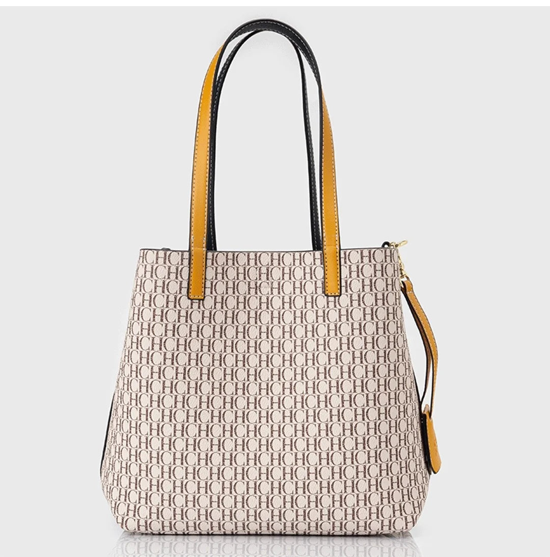 Premium Versatile Leather Crossbody Bag | Ladies Large Capacity Daily Commuter Tote Bag (Letter Print Design, Fashion Casual)