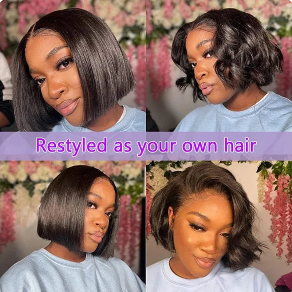 12A Bone Straight Bob Wig | Ready to Go | Glueless | Lace Frontal & Closure Options | Brazilian Remy Human Hair