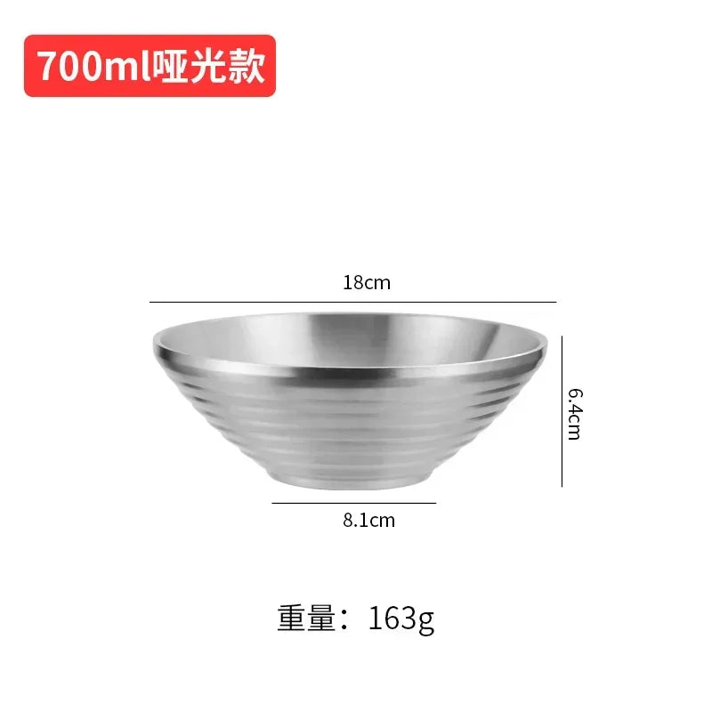Gold Mixed Noodles, Instant Noodles, 304 Stainless Steel Bowls, Heat Insulation, Japanese Lamian Noodles Bowls.