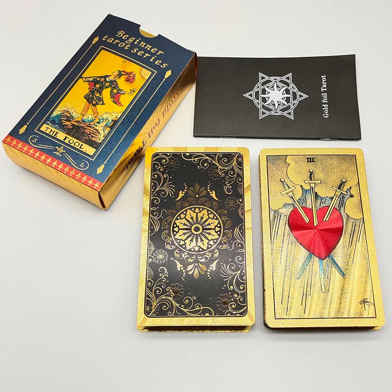 Fantastic 80 Pieces Silver foil Tarot Cards Waterproof PVC Quality With Flip Box As A Luxury Gift