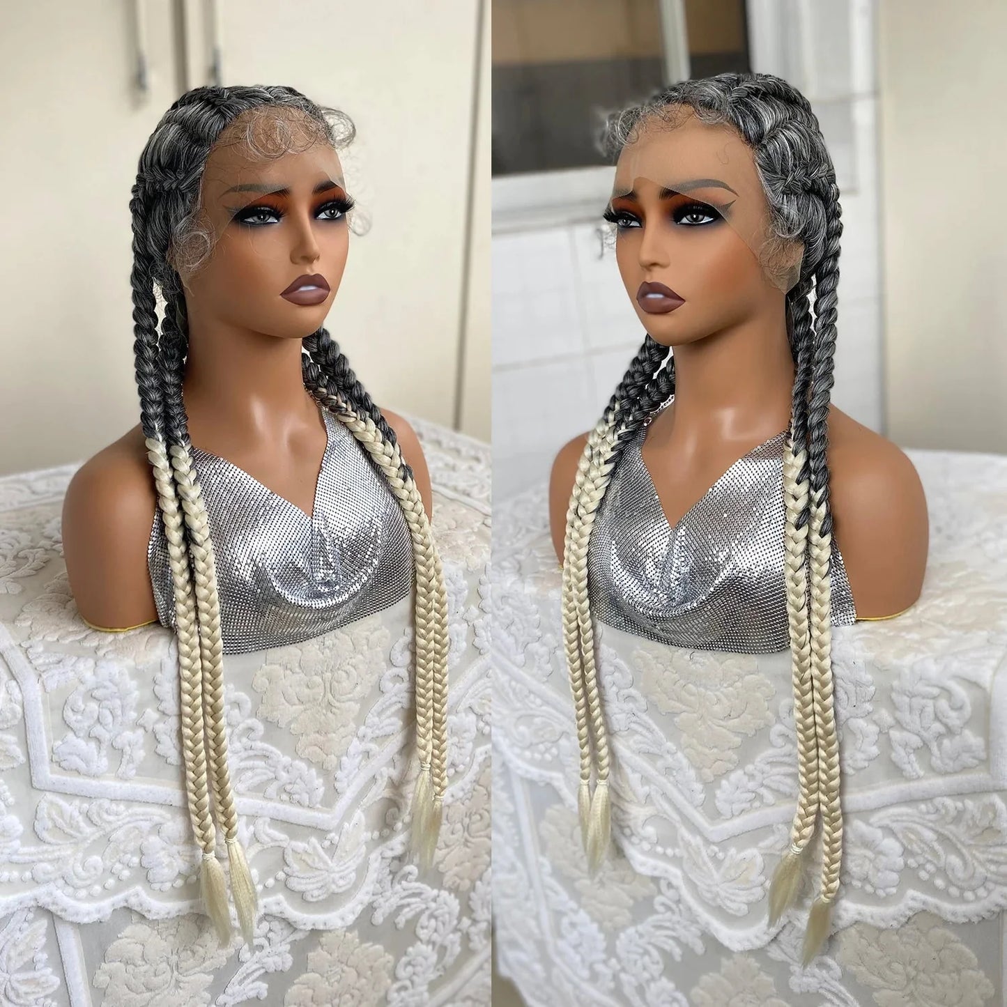 32" Senegalese Twist Lace Front Wig | 4 Twist Braids | DIY Cosplay Wig | Synthetic Braiding Hair
