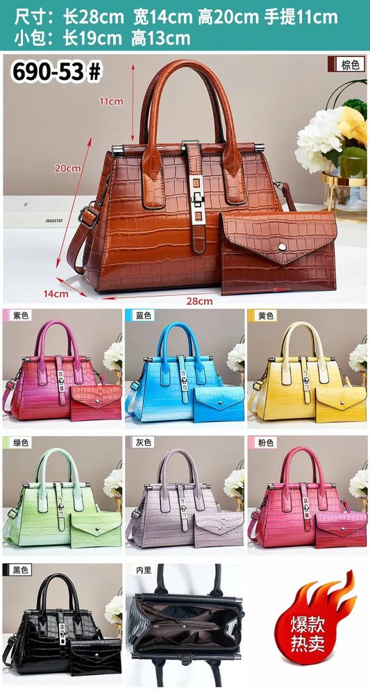 New Bright Leather Women's Bag | Large Capacity Female Shoulder & Crossbody Handbag (High Quality with Wallet, Sequined Panel)
