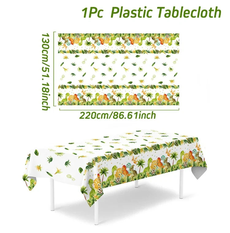 Dinosaur Birthday Disposable Tablecloth Birthday Party Decoration Kids Boy Baby Shower Jungle Dino Party Table Cover Supplies