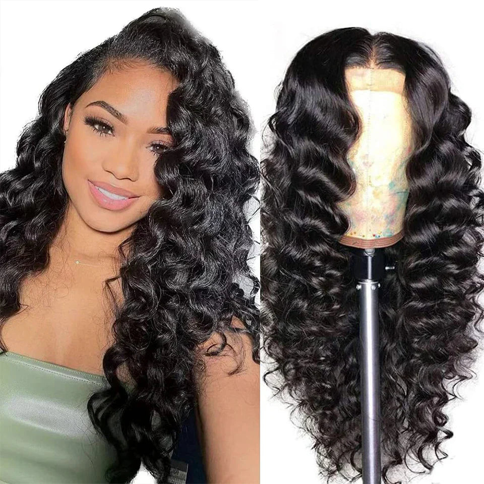 Loose Deep Wave HD Lace Frontal Wig | Pre-Plucked Brazilian Virgin Hair