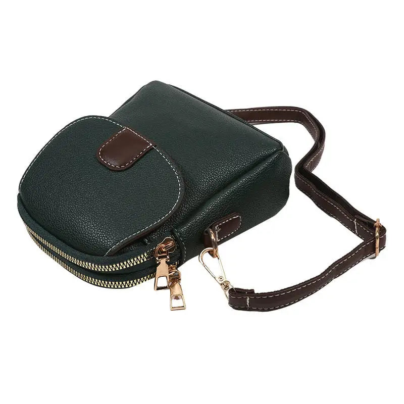 Fashion Leather Crossbody Bag for Women | Mini Shoulder Bag & Flip Zipper Messenger Bag (Students' Small Handbag)